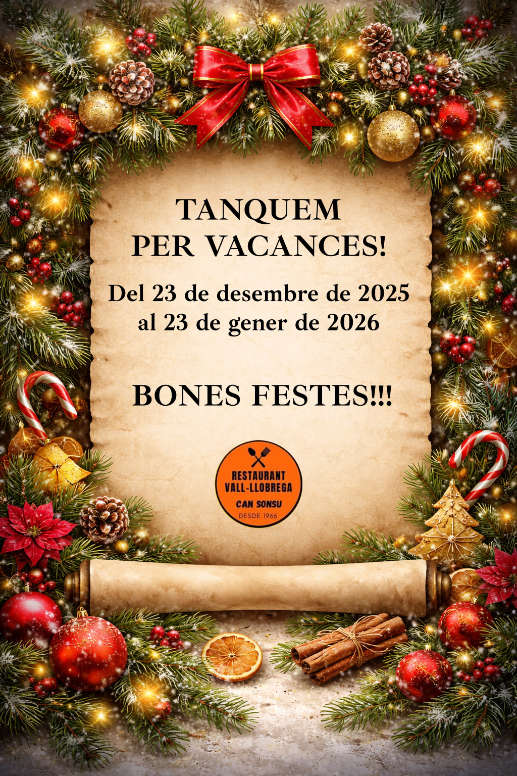 Restaurant Vall-Lobrega us desitja bones festes!